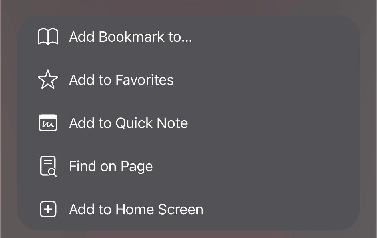 Safari Share menu showing Add to Home Screen option