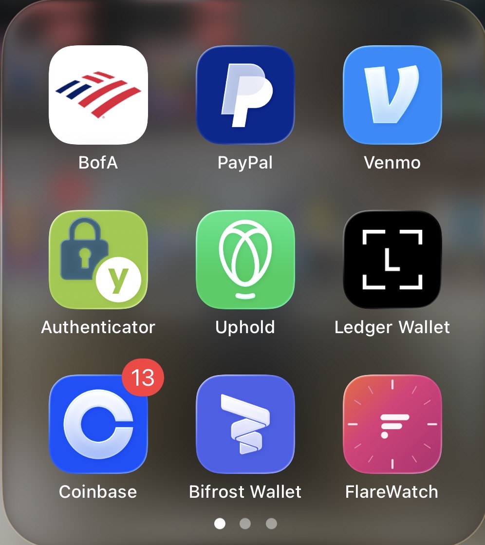 iPhone home screen with FlareWatch app icon installed